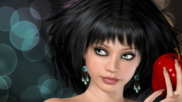 Мультяшная девушка брюнетка