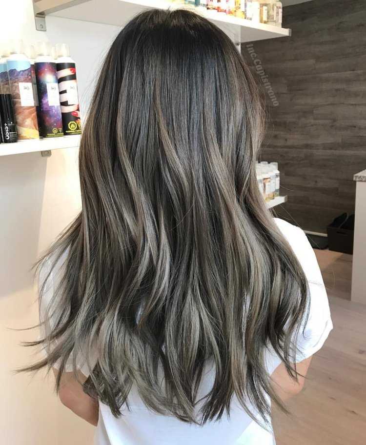 Пепельный каштан балаяж