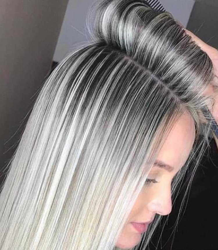 Прикорневое мелирование на отросшие корни