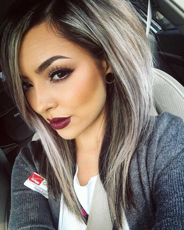 Пепельное омбре на короткие волосы