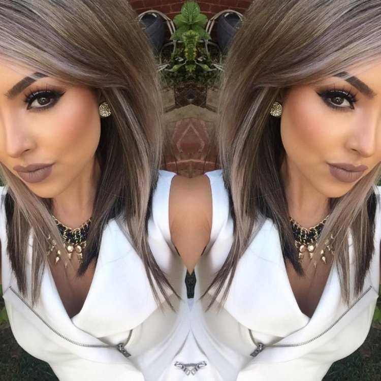 Шоколадно-пепельный балаяж