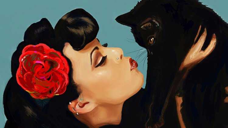 Девушка кошка брюнетка10