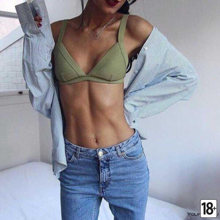 Худые девушки с прессом