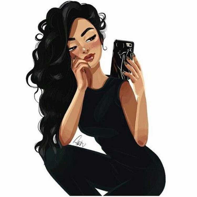 Брюнетка иллюстрация