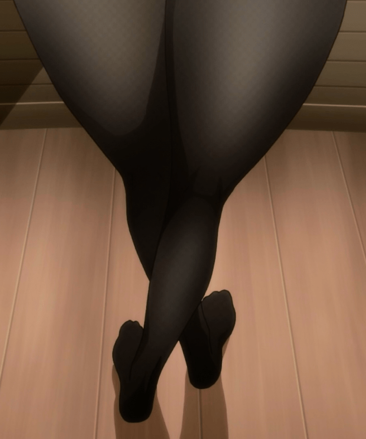 Аниме ножки в черных колготках