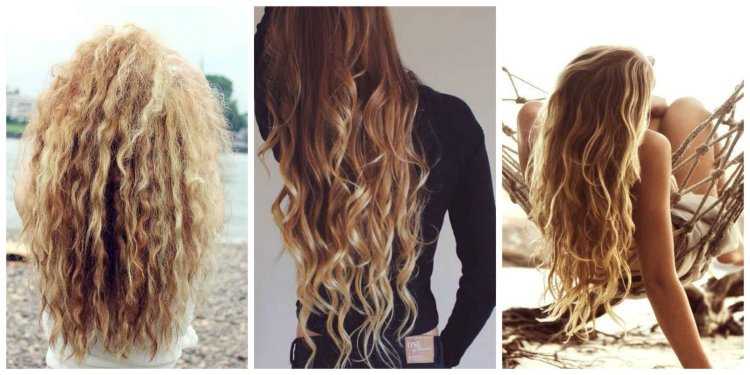 Пляжные волны на длинные волосы