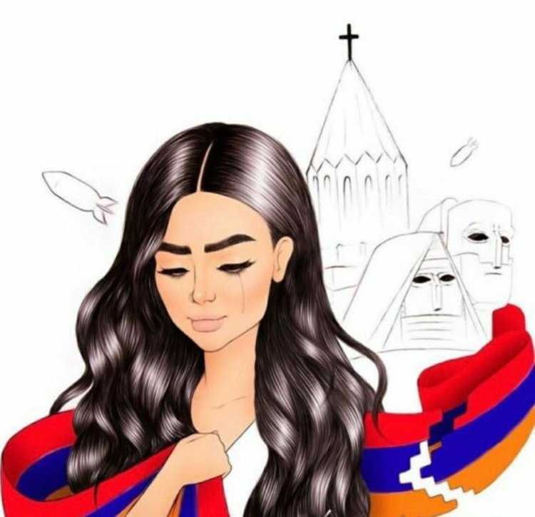 Девочка с армянским флагом