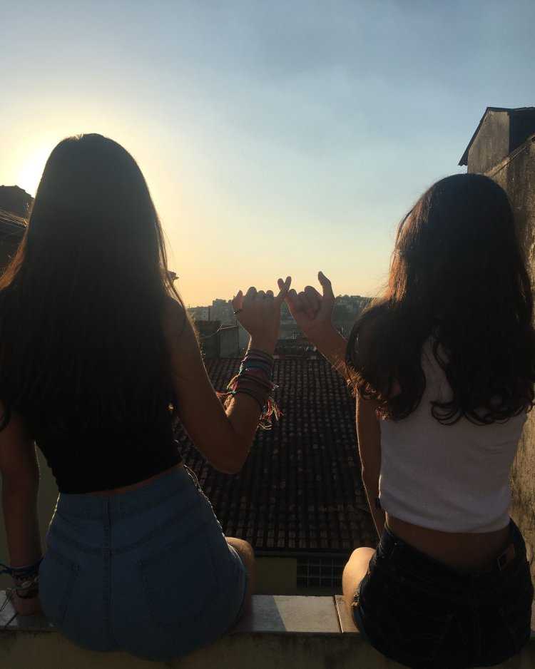 Подруги с темными волосами