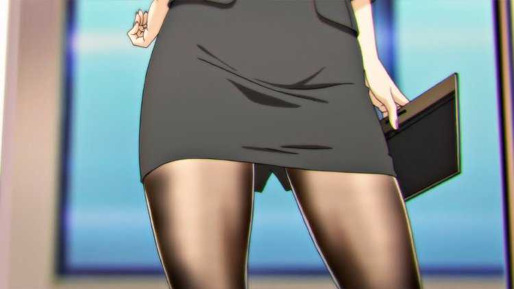 Аниме учительница в колготках