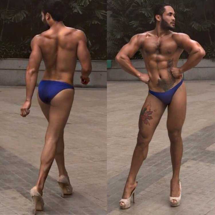 Накаченные парни на каблуках