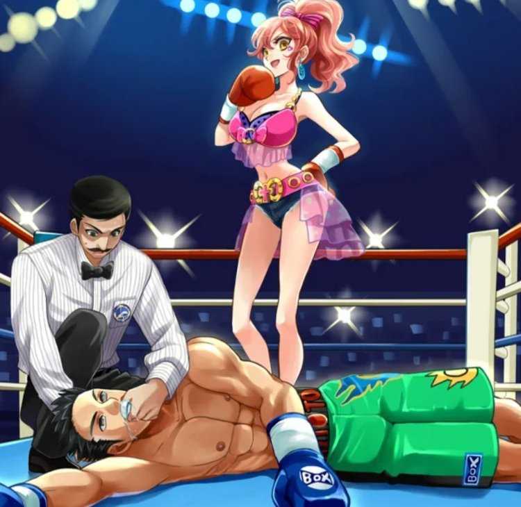 Аниме девушка на ринге